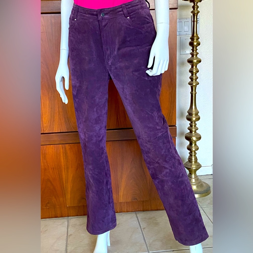 NEWPORT NEWS EASY STYLE SUADE PURPLE PANTS  Size10